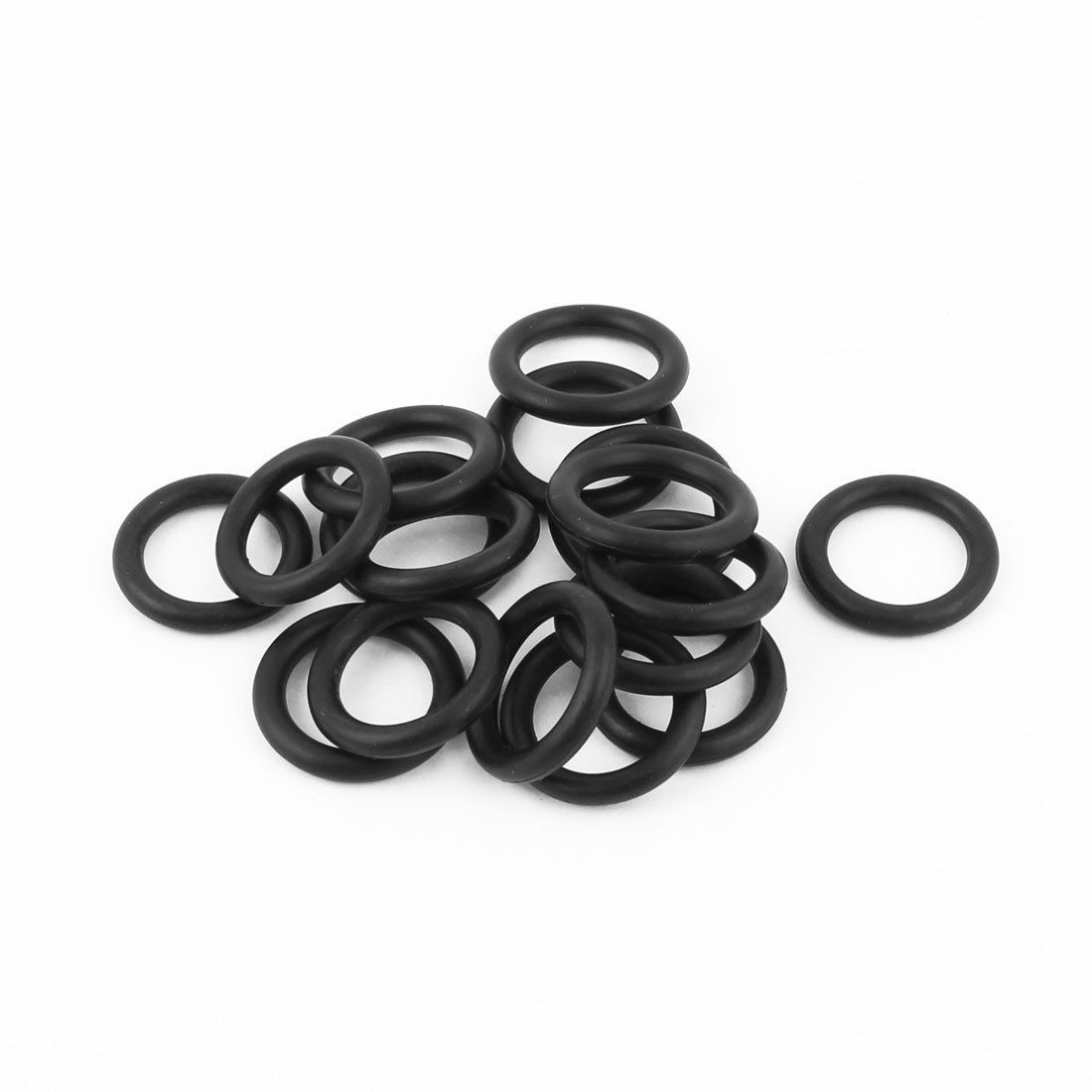 20mm x 14mm x 3mm Black Rubber O Ring Oil Filter Seal Gasket 17pcs