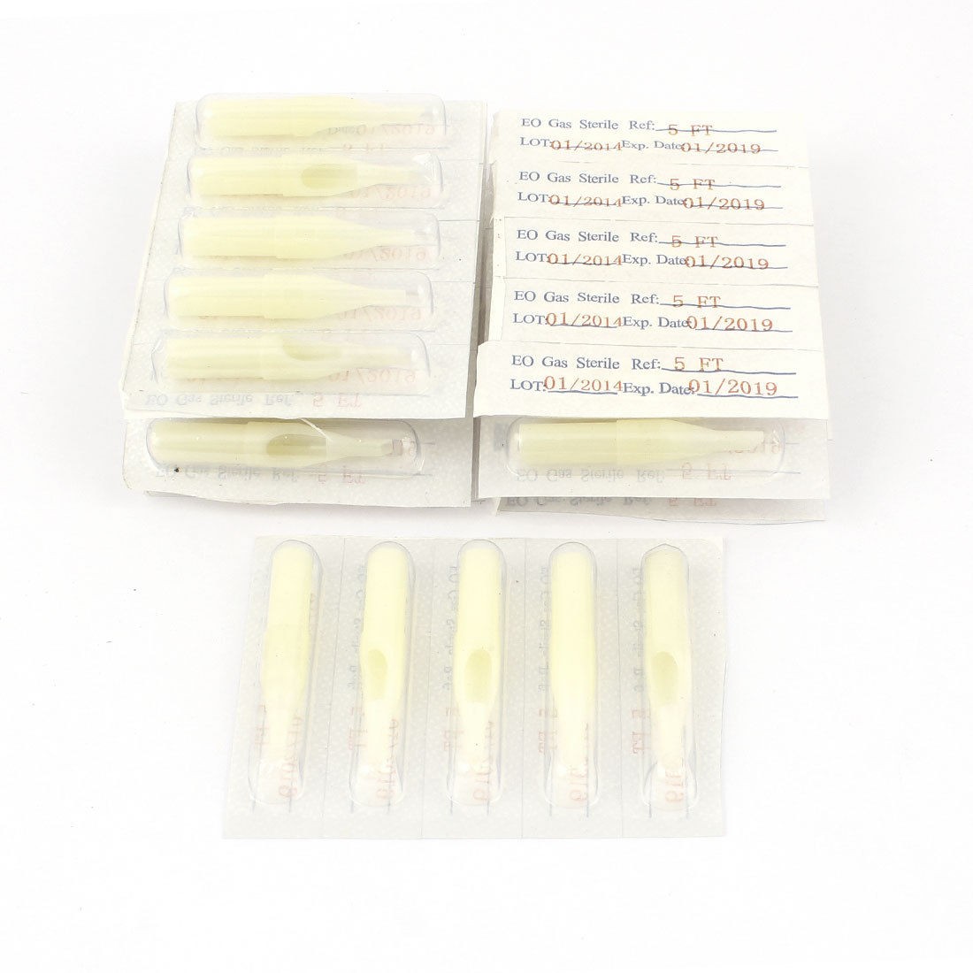 50pcs Disposable Tattoo Tip Tube Nozzle 5ft White for Flat Magnum Shader Needles