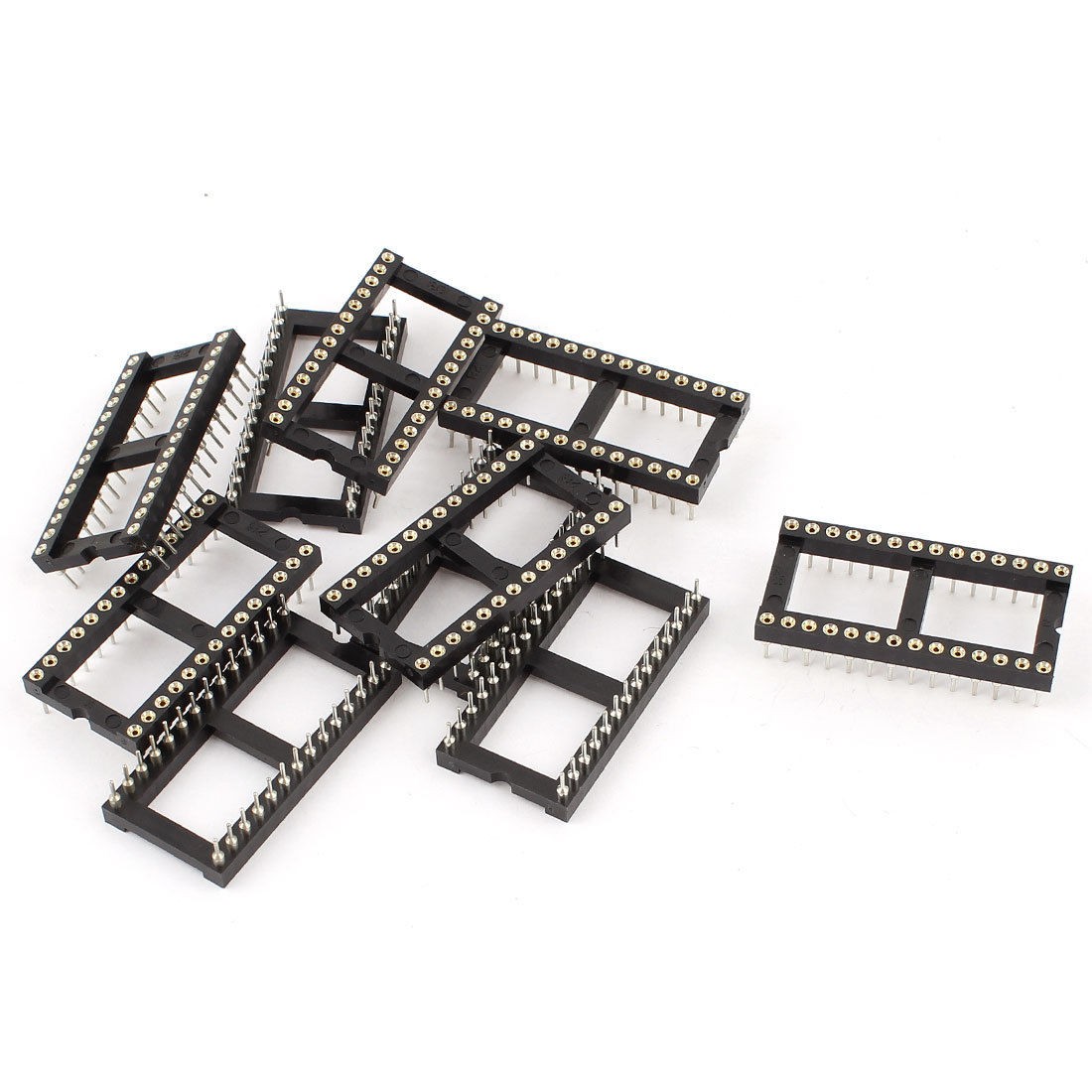 10pcs 2 54mm Pitch 28P Dual Row Through Hole DIP SIP Round IC Sockets Adaptor