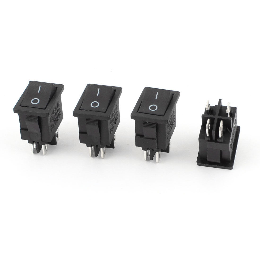AC 250V 6A 125V 10A Car DPST on Off 2 Position 4pin Rocker Switch 4pcs
