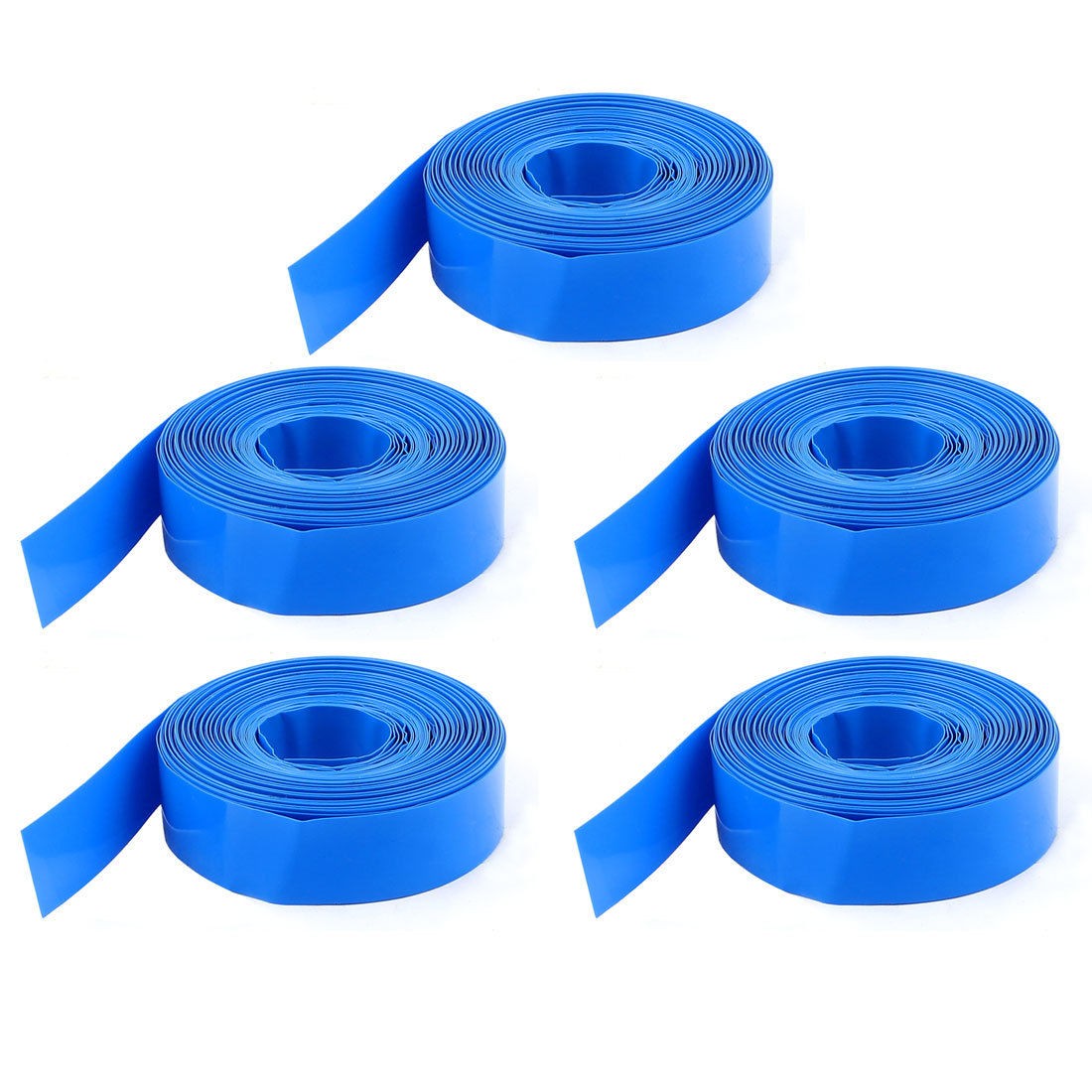 5pcs 2 Meters Long 23mm Blue PVC Heat Shrinkable Tubing Wrap for 1 x AA Battery