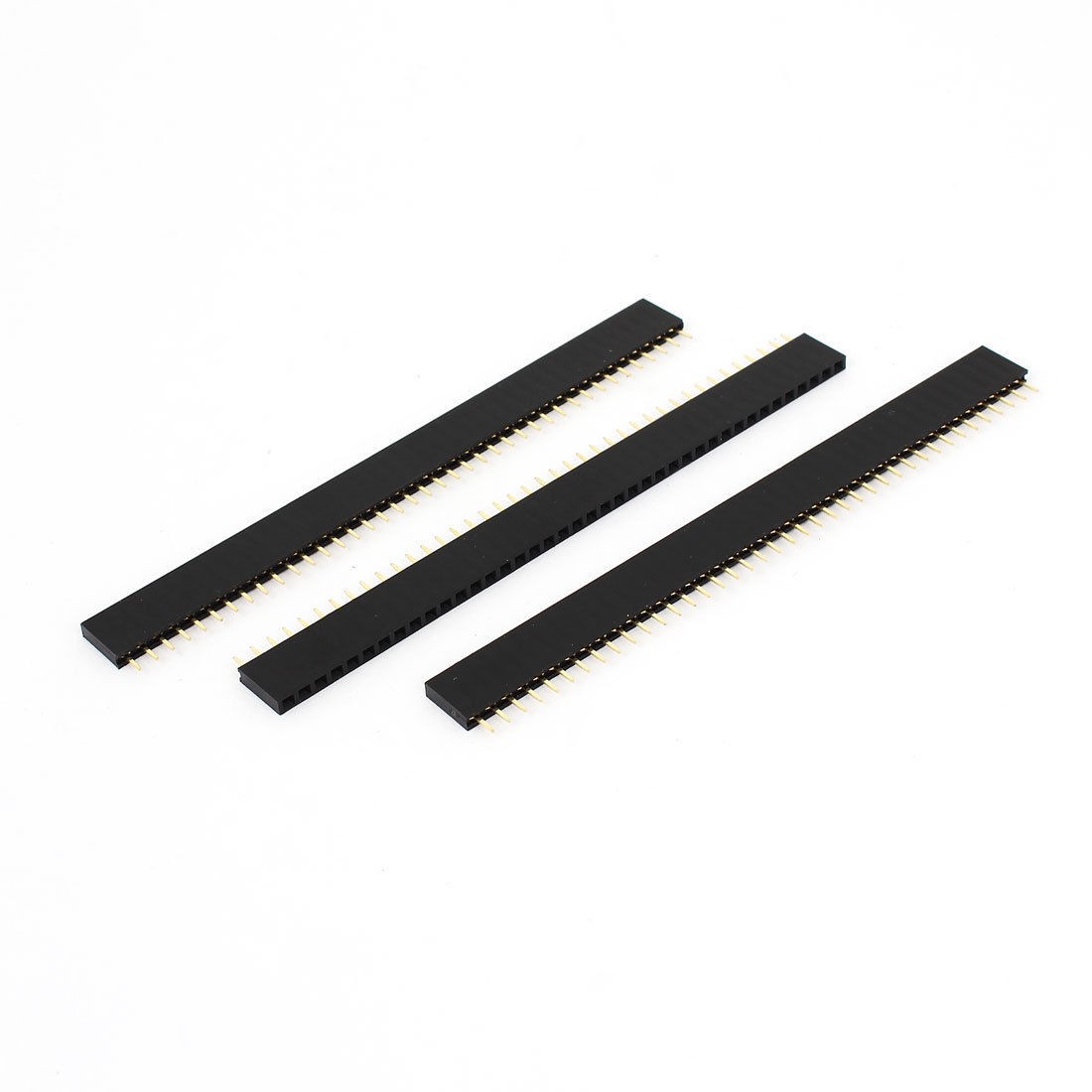 3pcs Black 40 Pins 2 54mm Single Row Straight Male Pin Header Strip