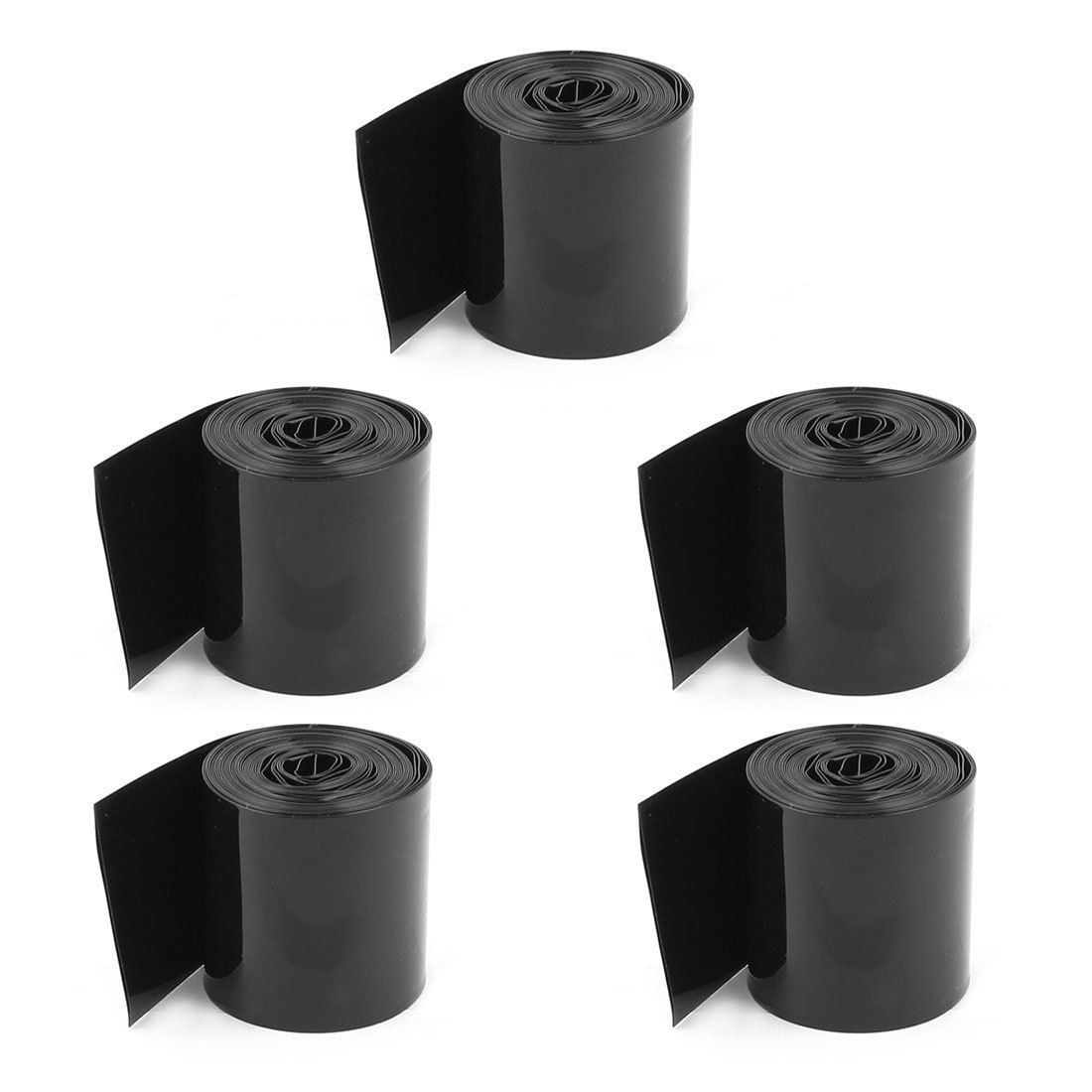 5pcs 29 5mm 18 5mm Black PVC Heat Shrink Tubing 2M 6 5ft for 18650 18500 Battery
