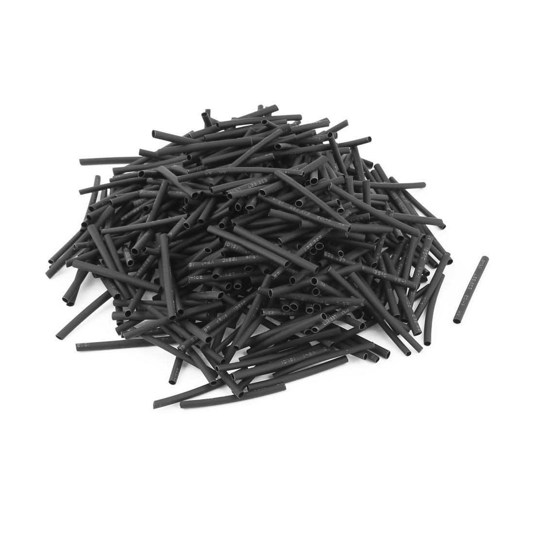 Black 1mm Dia 2 1 Polyolefin Heat Shrink Tubing Shrinkable Tube 30mm 500pcs