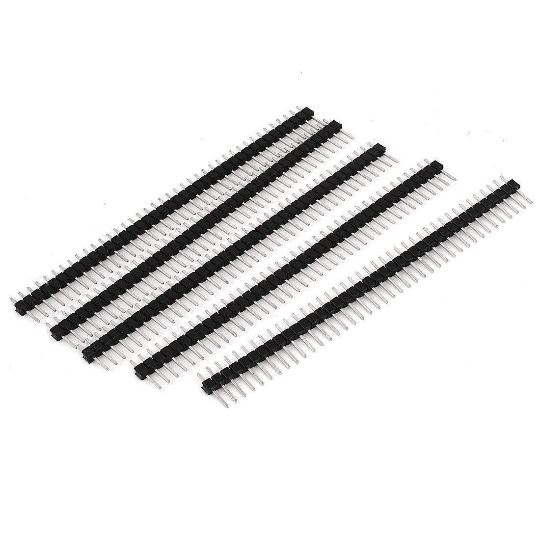 5 Pcs 2 54mm Spacing 40 Position Flat Angle Male PCB Pin Header