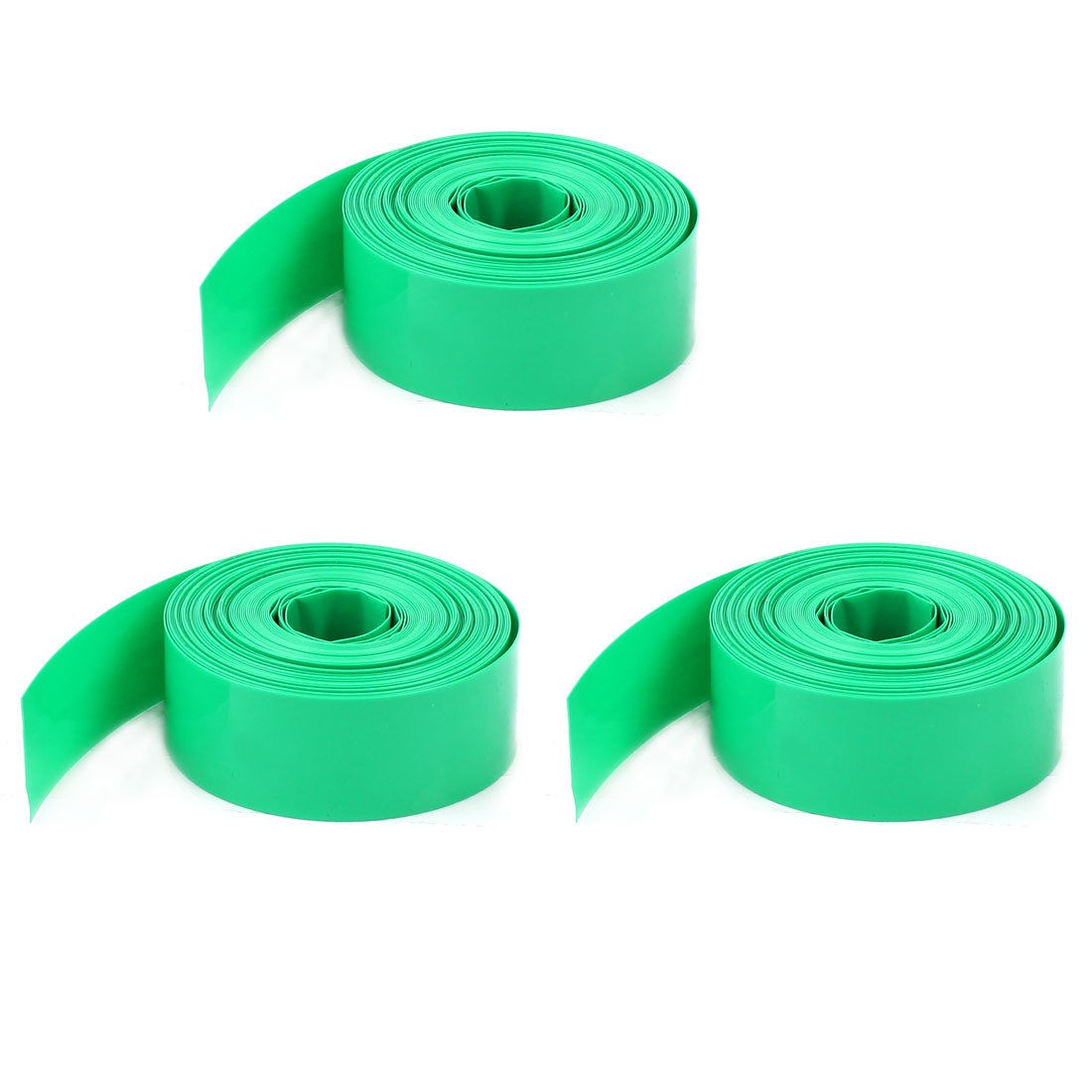 5pcs 2 Meters 17mm Width PVC Heat Shrink Wrap Tube Green for 1 x AAA Battery