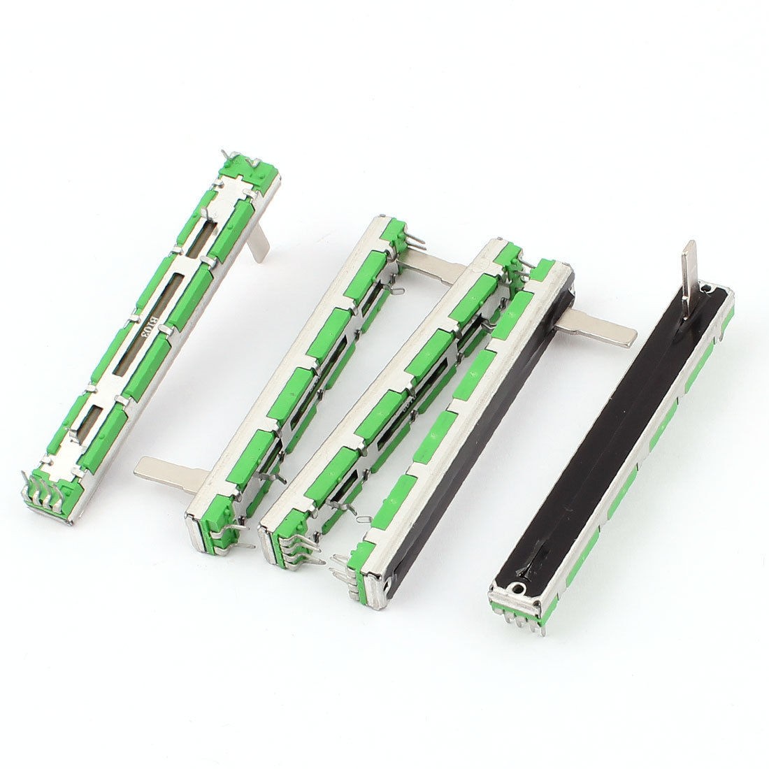 5Pcs Fader Mixer Slide Potentiometer 10K Ohm Linear Pot 60mm Travel Metal Body