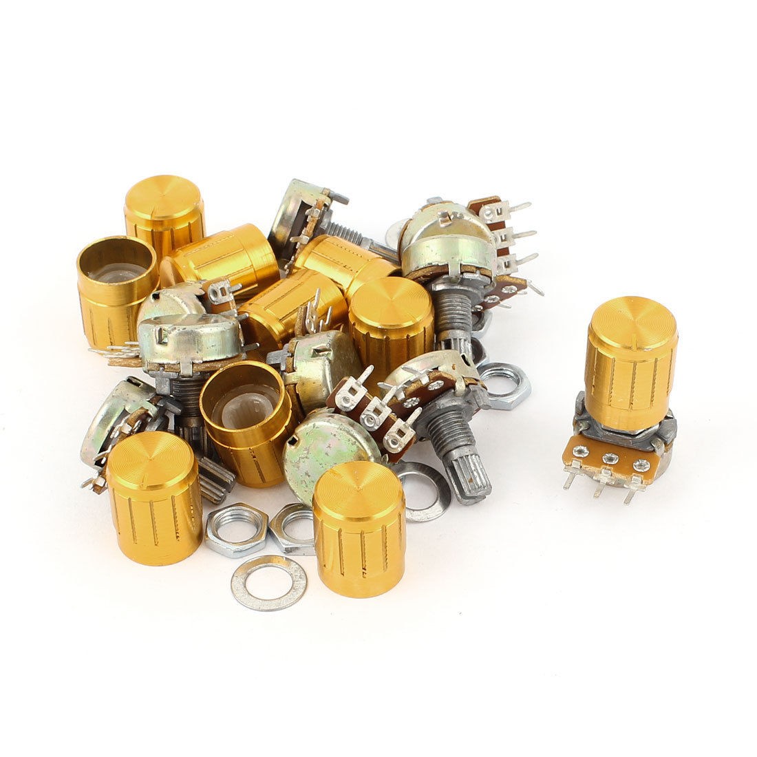 10pcs 20K Ohm Linear Taper Rotary Potentiometer 20KB B20K Pot w Knobs