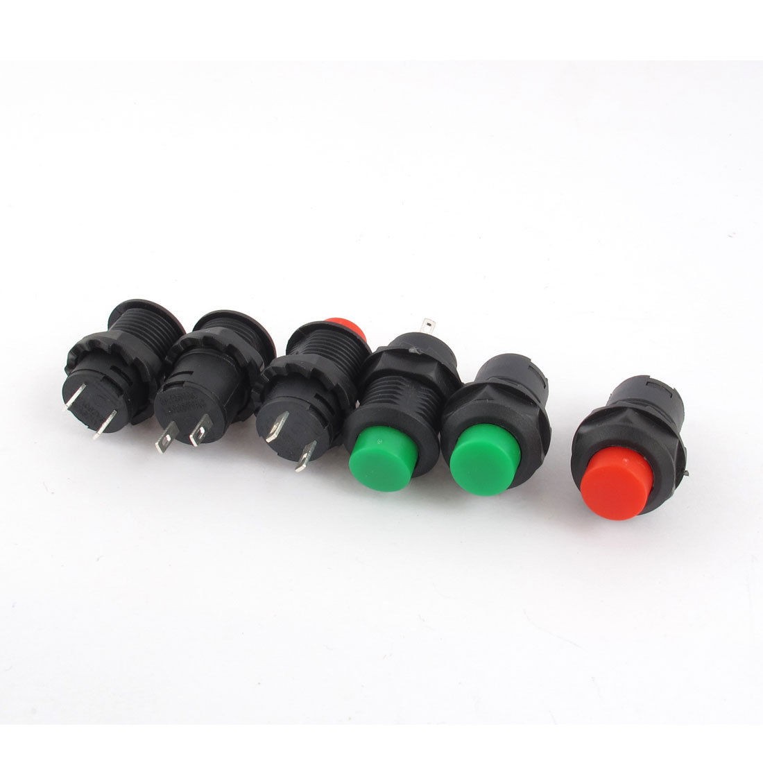 6 Pcs 12mm No on Off Latching Round Red Push Button Switch AC 125V 3A 250V 1 5A