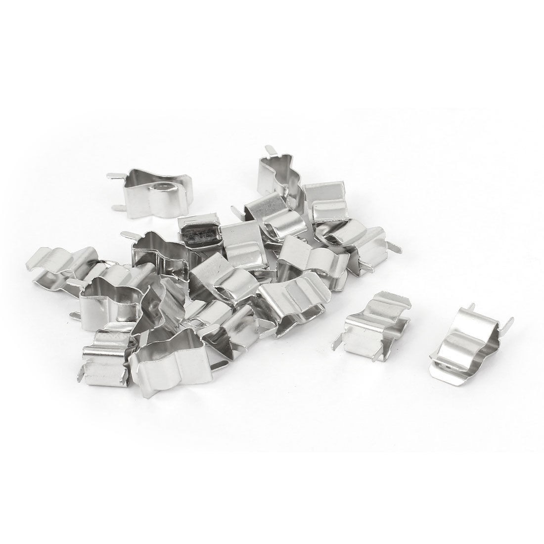 20 Pcs Silver Tone Clips Holder Clamp for 6mm x 30mm Fuse
