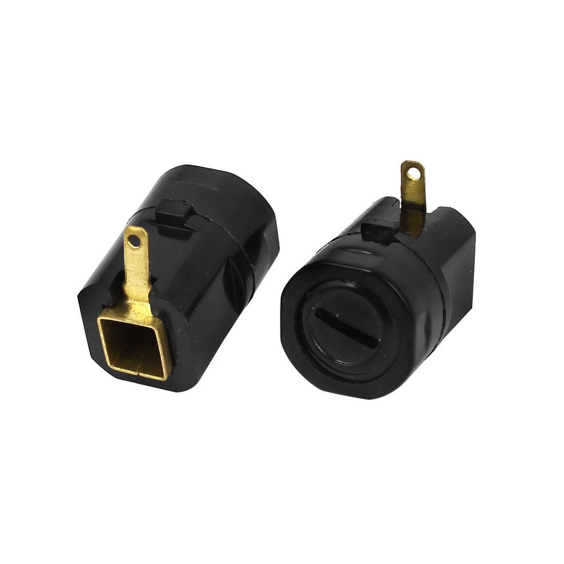 Replacement 8mm x 7mm Rectangle Hole Carbon Brush Holder Cap Cover 2 Pcs