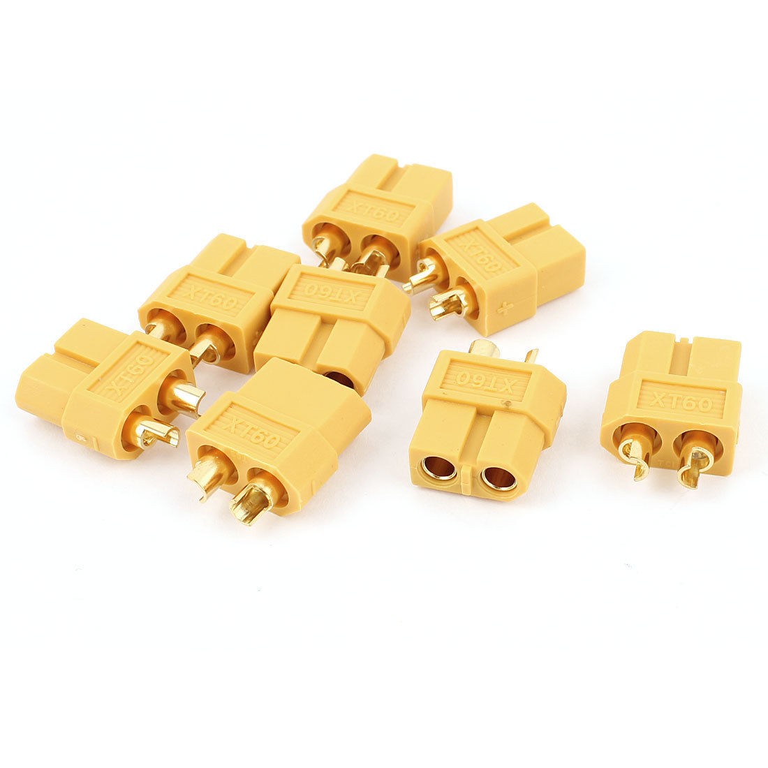 8 Pcs Yellow Female XT60 EC Plug Connector Adapter for RC Model Battery