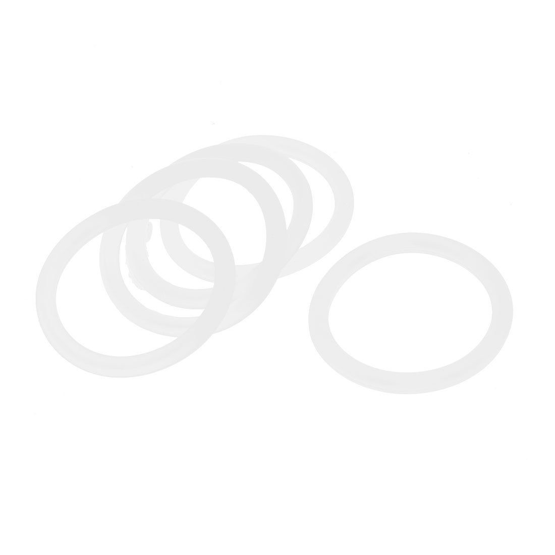 5 Pcs 30mm x 3mm Rubber O Type Sealing Ring Gasket Grommets Clear White