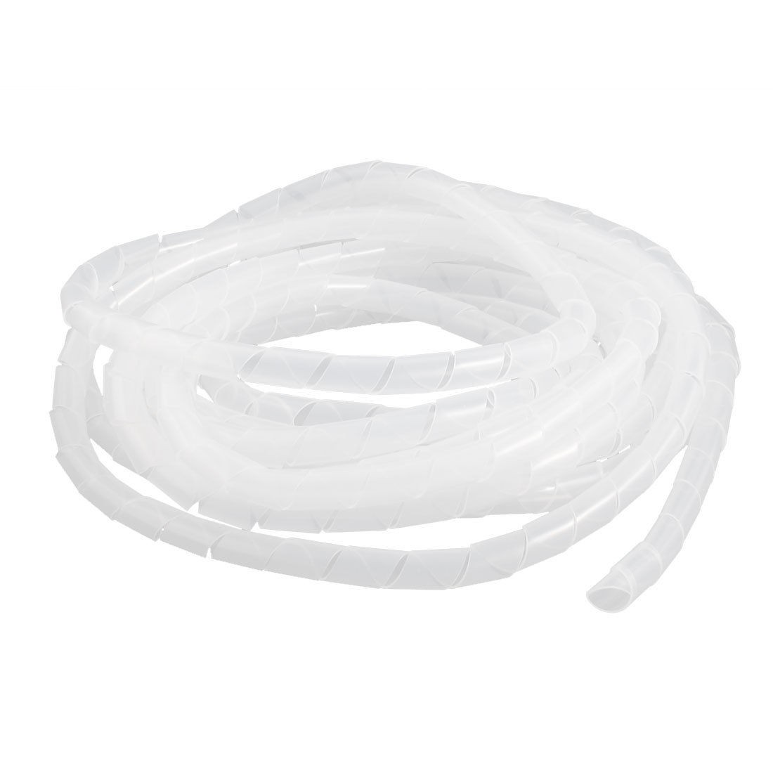 8 Meter 26 2ft 10mm Inner Dia Spiral Wrapping Bands Cable Manager White