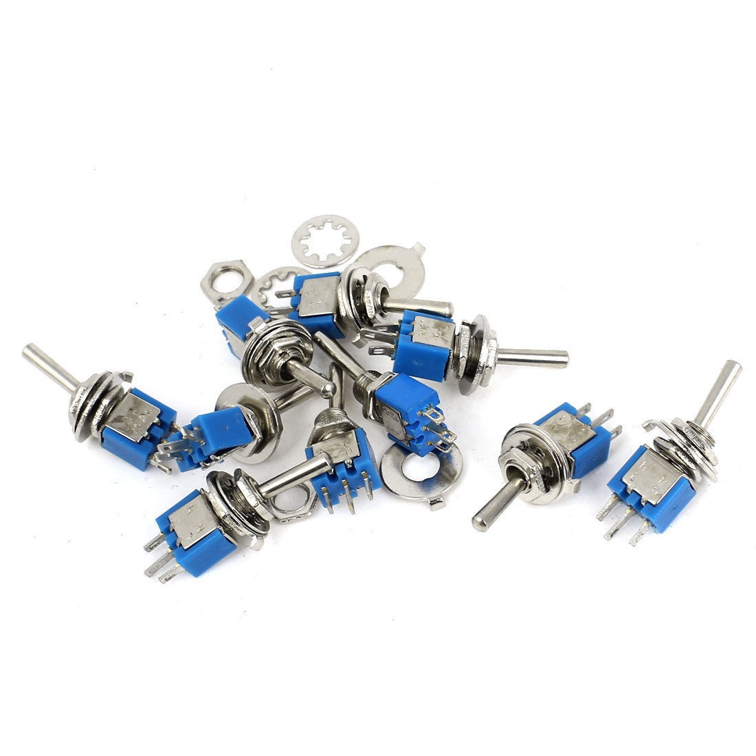 10 Pcs AC 25V 3A SPDT 3 Pin Terminal on on 2 Position Latching Toggle Switches