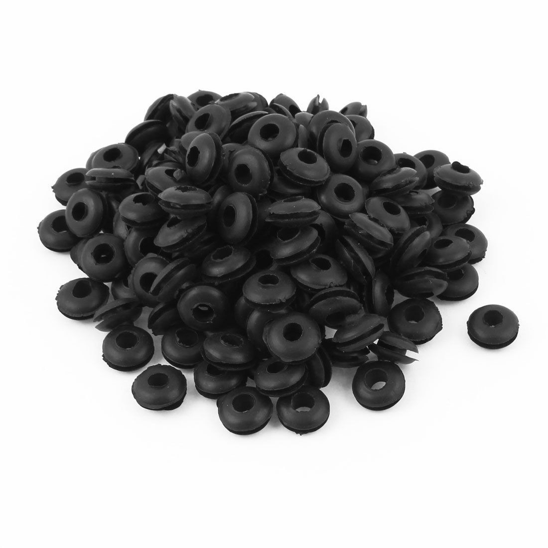 160pcs Black Rubber Cable Protector Wiring Grommets Solid Plug Gasket Ring