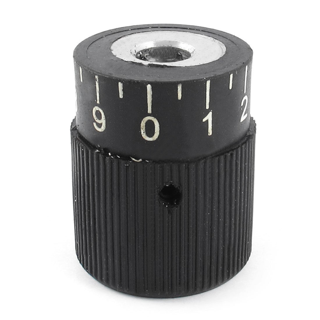 35mm x 10mm Fine Tuning Numeric 0 9 Scale Knurled Control Knob Black
