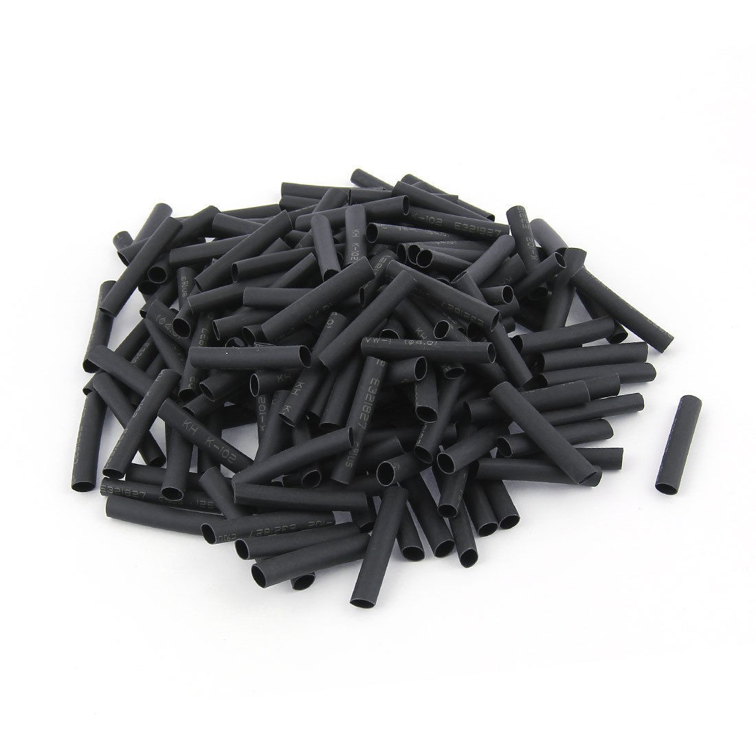 200pcs Wrap Wire Black 4mm Dia Heat Shrink Tube Sleeving 30mm Length 2 1