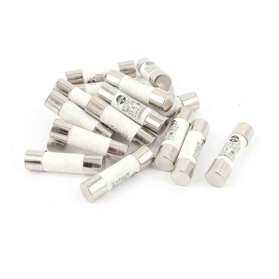 20 Pcs RO15 RT18 RT14 Ceramic Cylindrical Tube Fuse 1A 380V 10x38mm