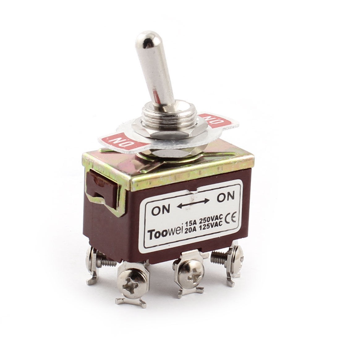 AC250V 15A AC125V 20A DPDT ON-ON 2 Positions 6 Pin Latching Toggle Switch