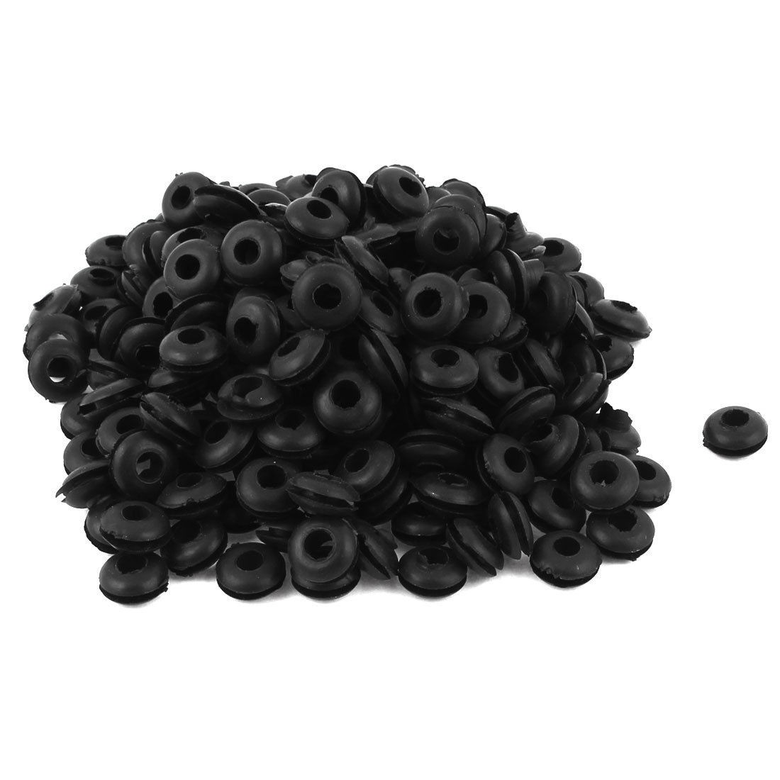 220pcs Black Rubber Cable Wire Protector Grommets Solid Plug Gasket Ring