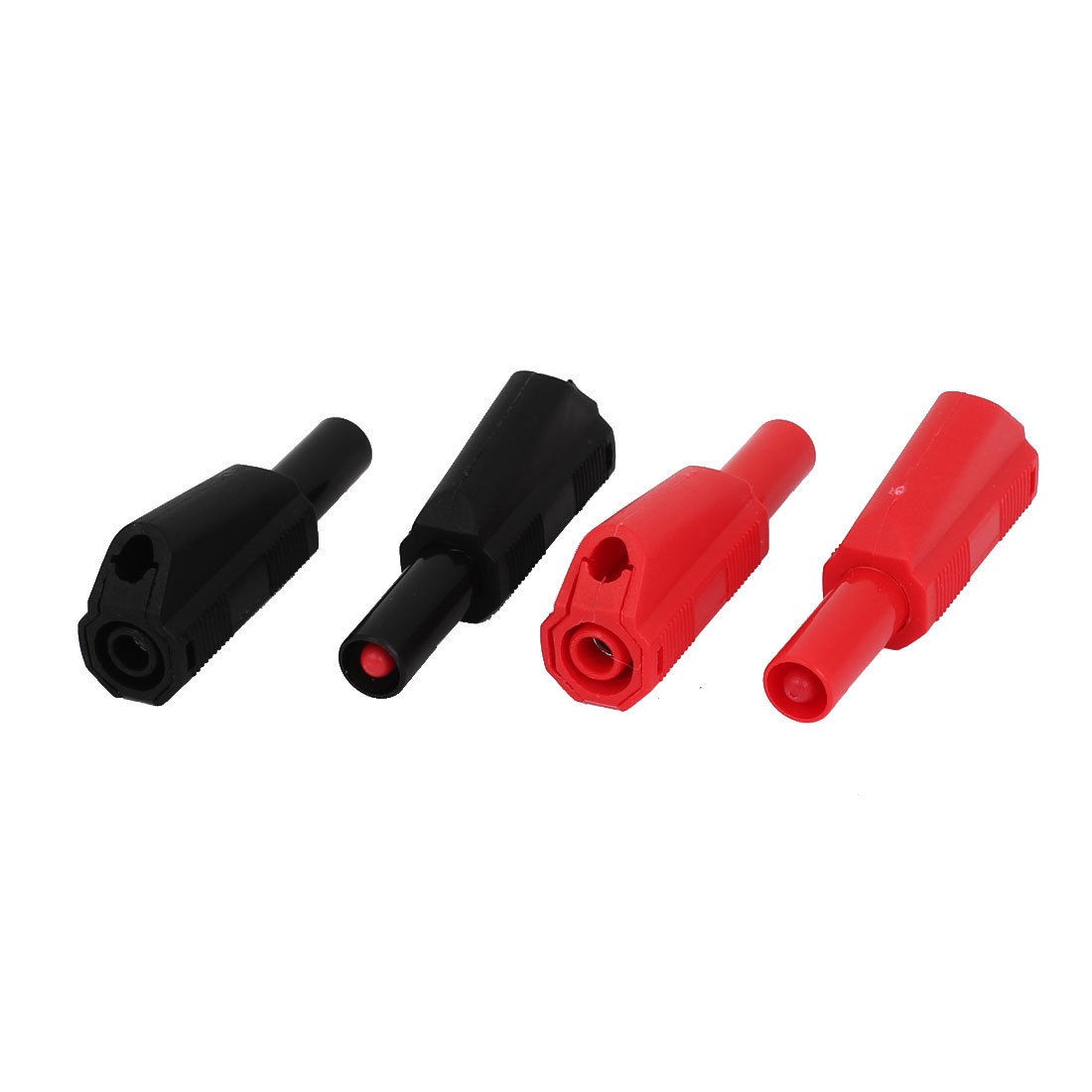 4 Pcs Multimeter Test Probes Banana Plug Cables Connector Red Black