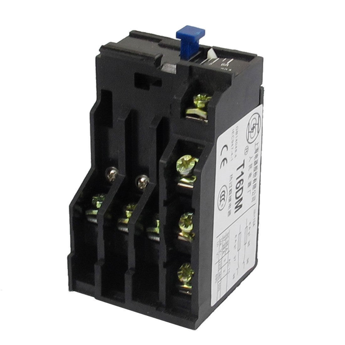 T16DM 3 Pole 4A-6A Current Range Motor Thermal Overload Relay 1NO 1NC