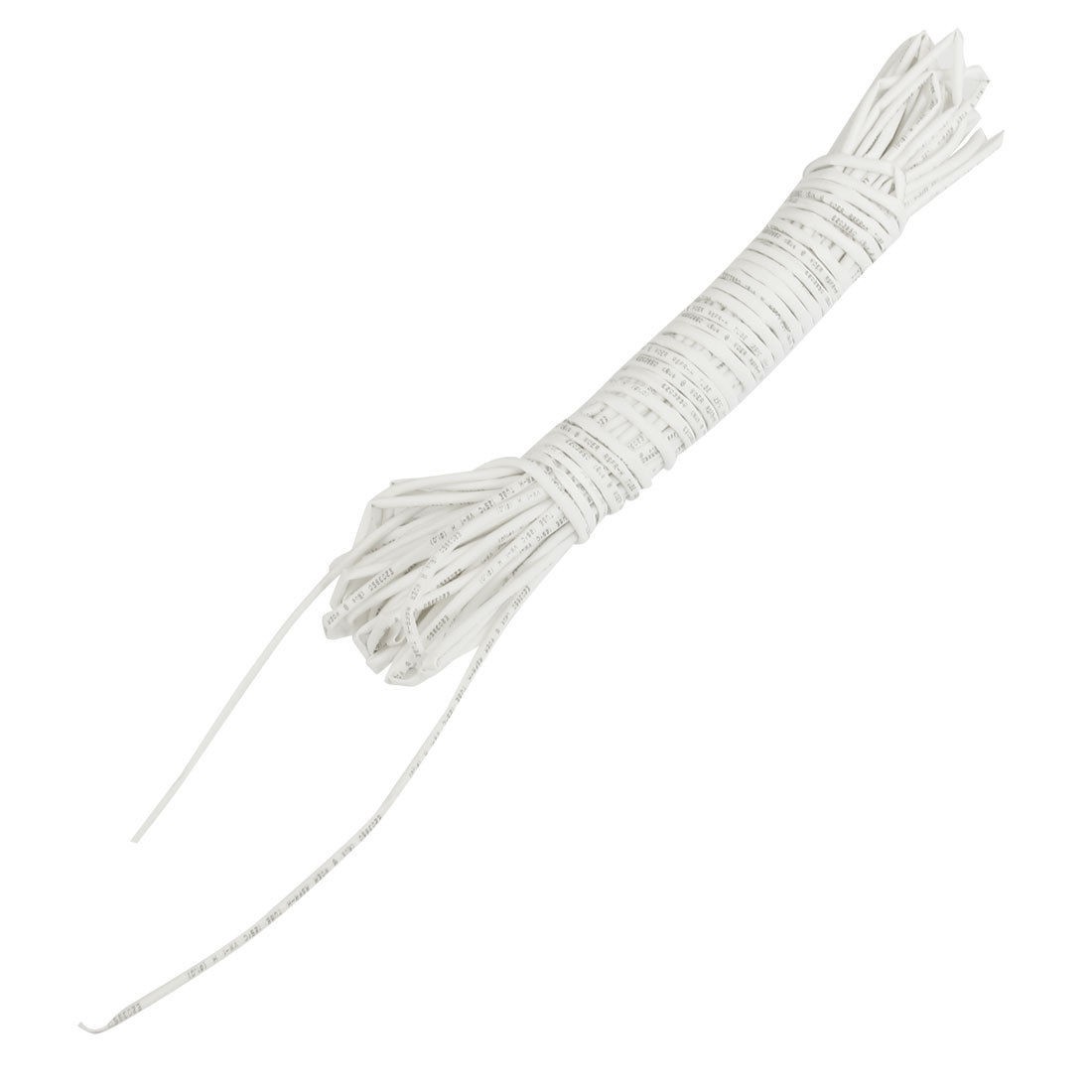 10M 32.8 Ft Long 1mm Dia. White Polyolefin Heat Shrinkable Tube