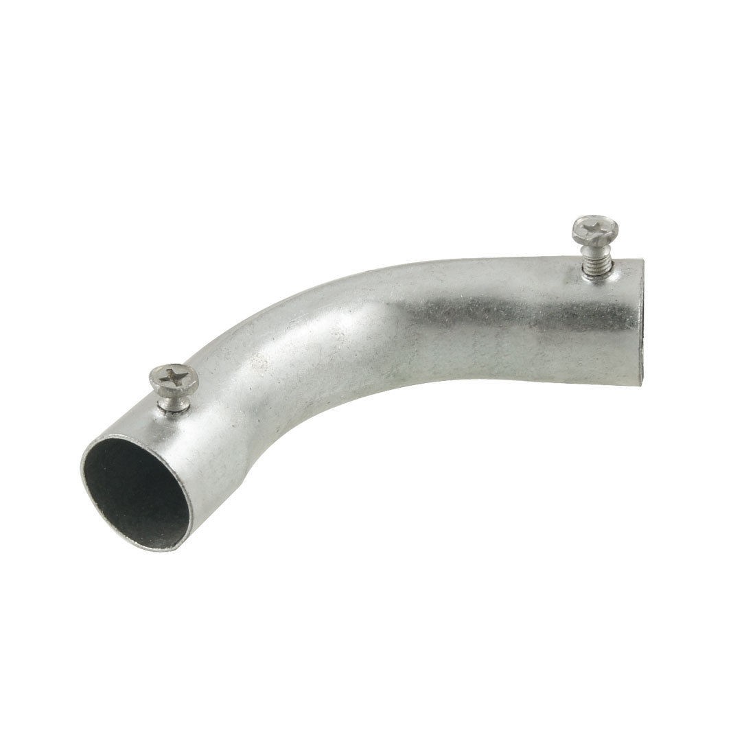 Silver Tone 20mm Dia Elbow Electrical Wire Pipe Tube Connector