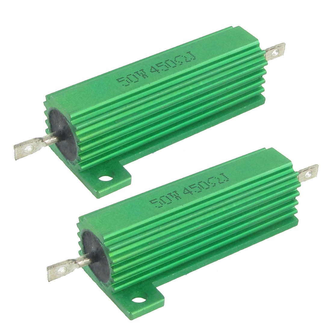 50W 450 Ohm Screw Tap Mounted Aluminum Housed Wirewound Resistors 2 Pcs
