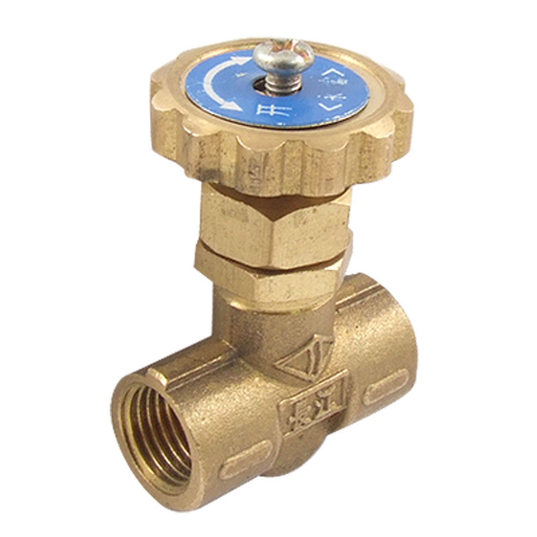 0.45" Thread Dia Handle Brass Water Stop Valve for Pipe