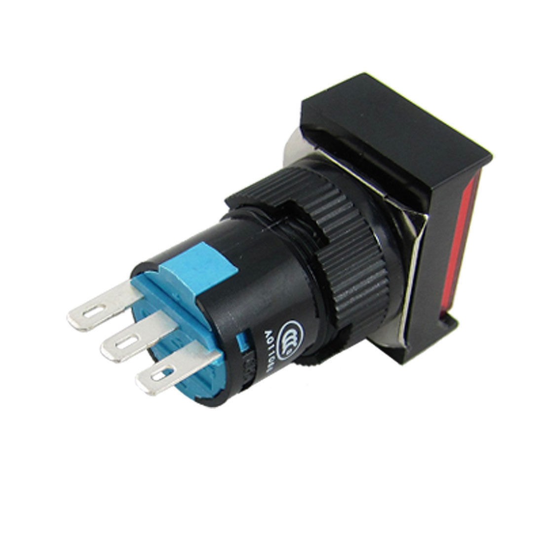 250V 5A 3 Pin Red Rectangle Push Button Control Switch