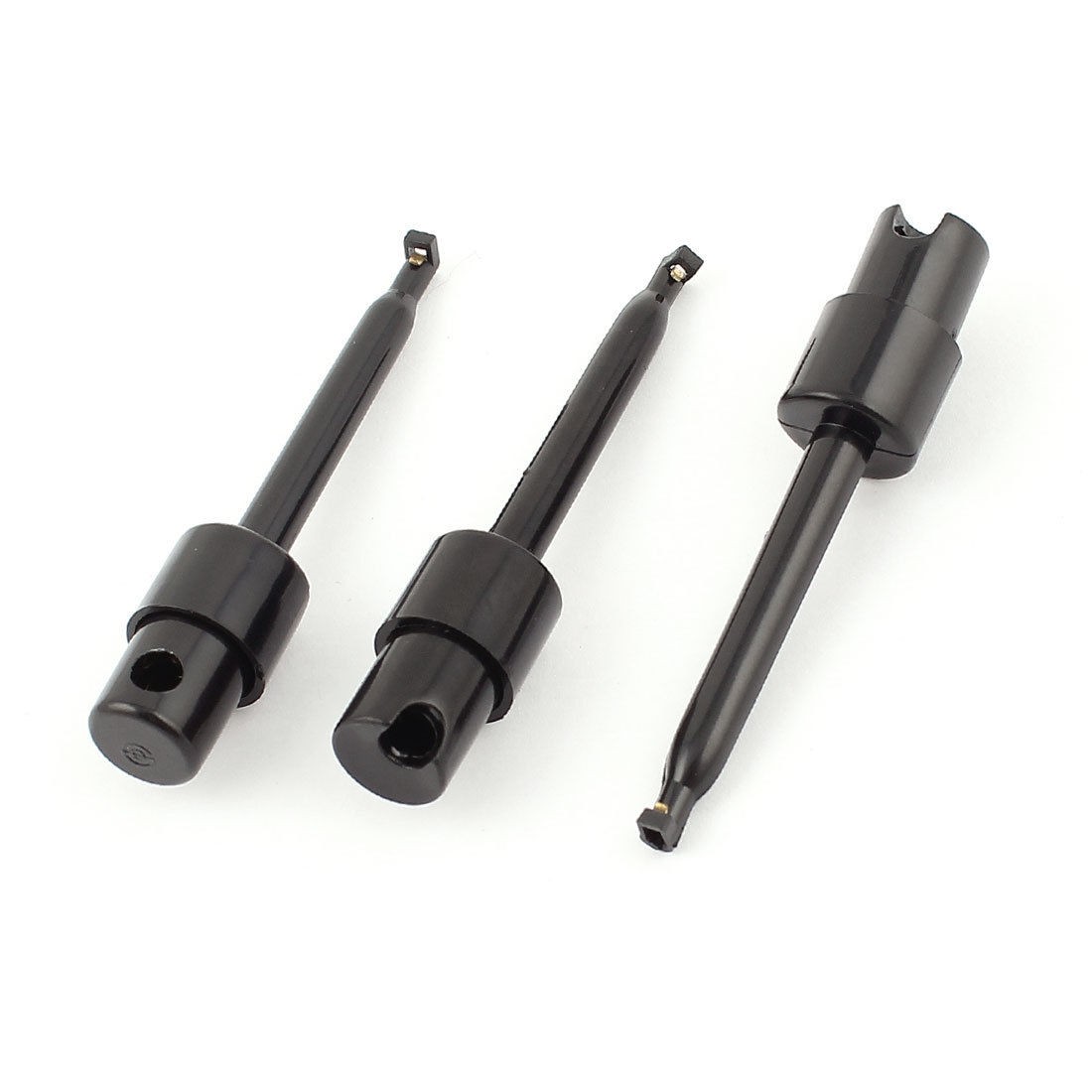 3pcs Black Large Size Single Hook Clip Test Probe for Electronic Testing