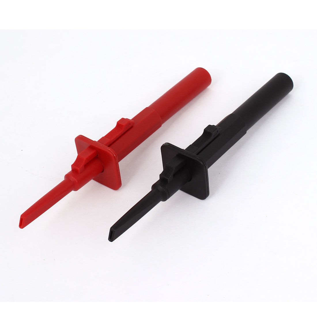 2 Pcs Red Black Electrical Voltmeter Meter Lead Wire Testing Hook 5" Length