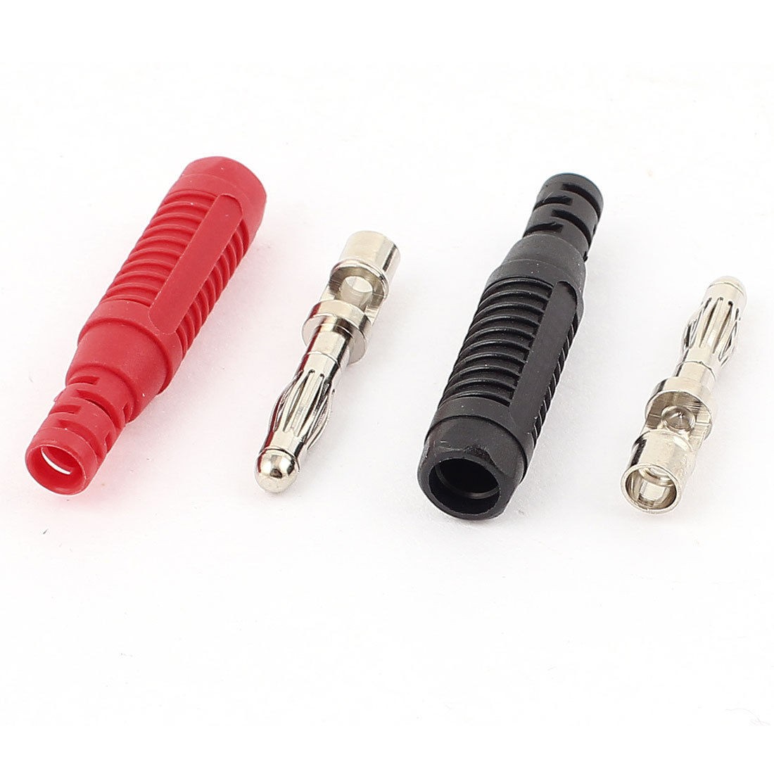 2pcs Nickel Plated Solder Type Speaker Wire in Line 4mm Banana Plug Connector