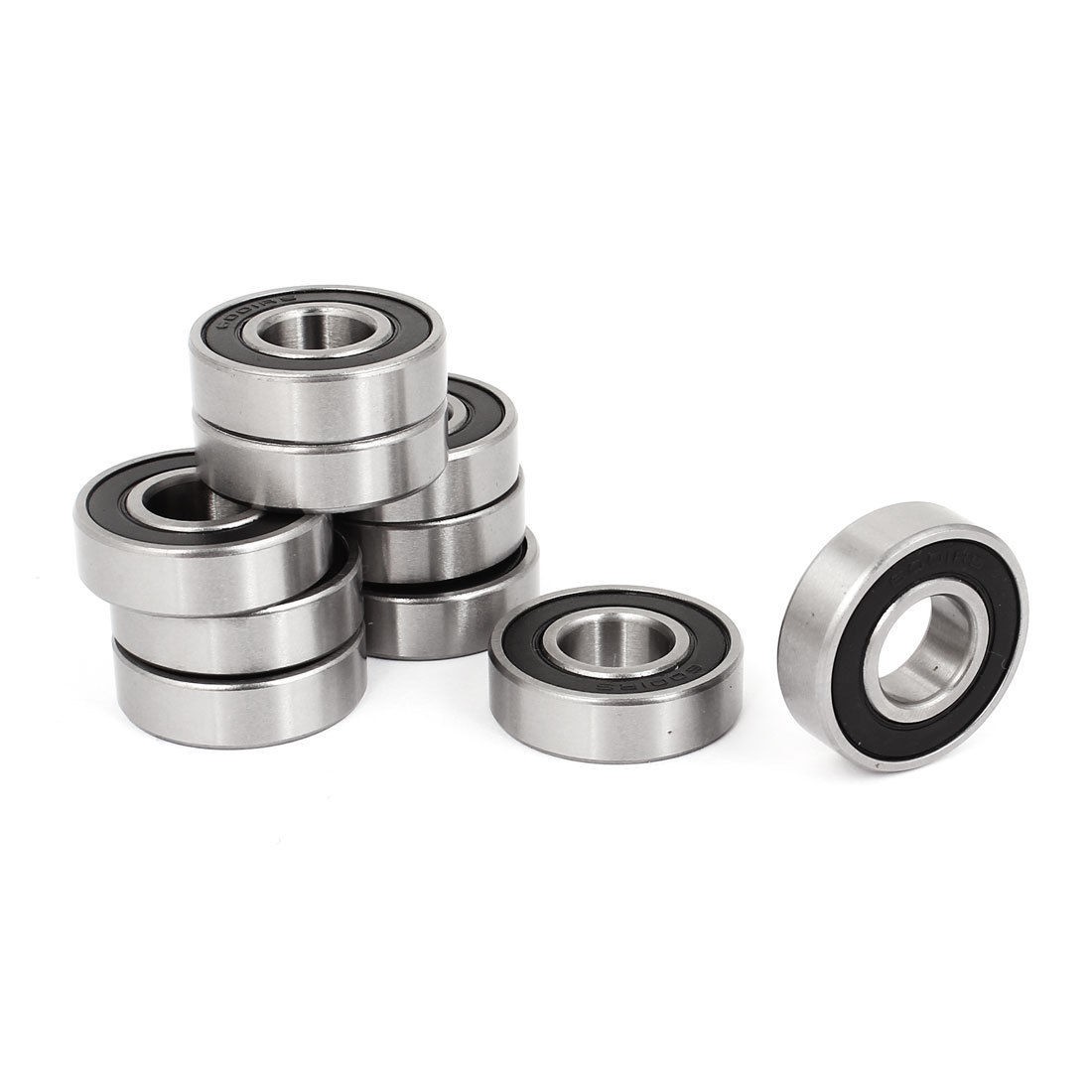 Double Rubber Seals Groove Wheel 6001 RS 6001RS Ball Bearing 12x28x8mm 10 Pcs