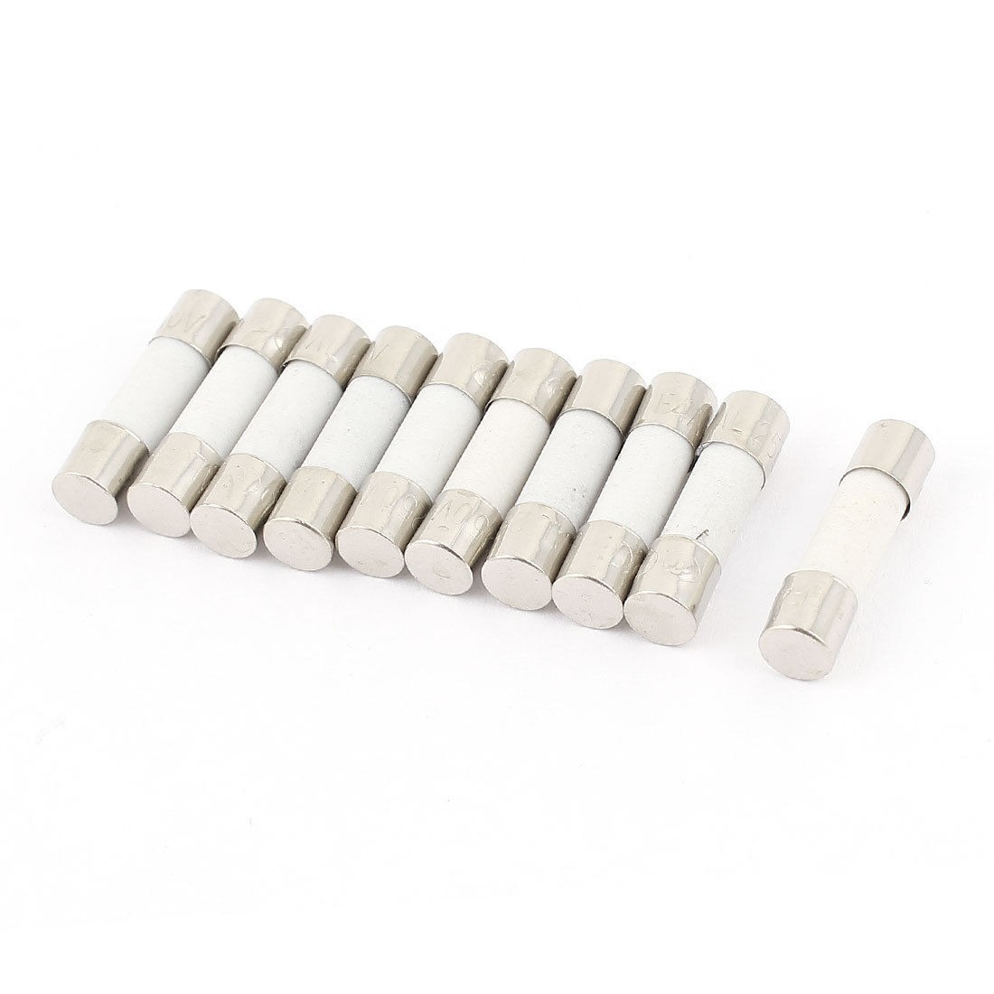 10pcs 250V 5A T5A Slow Blow Time Delay Ceramic Fuses Tubes 5mm x 20mm