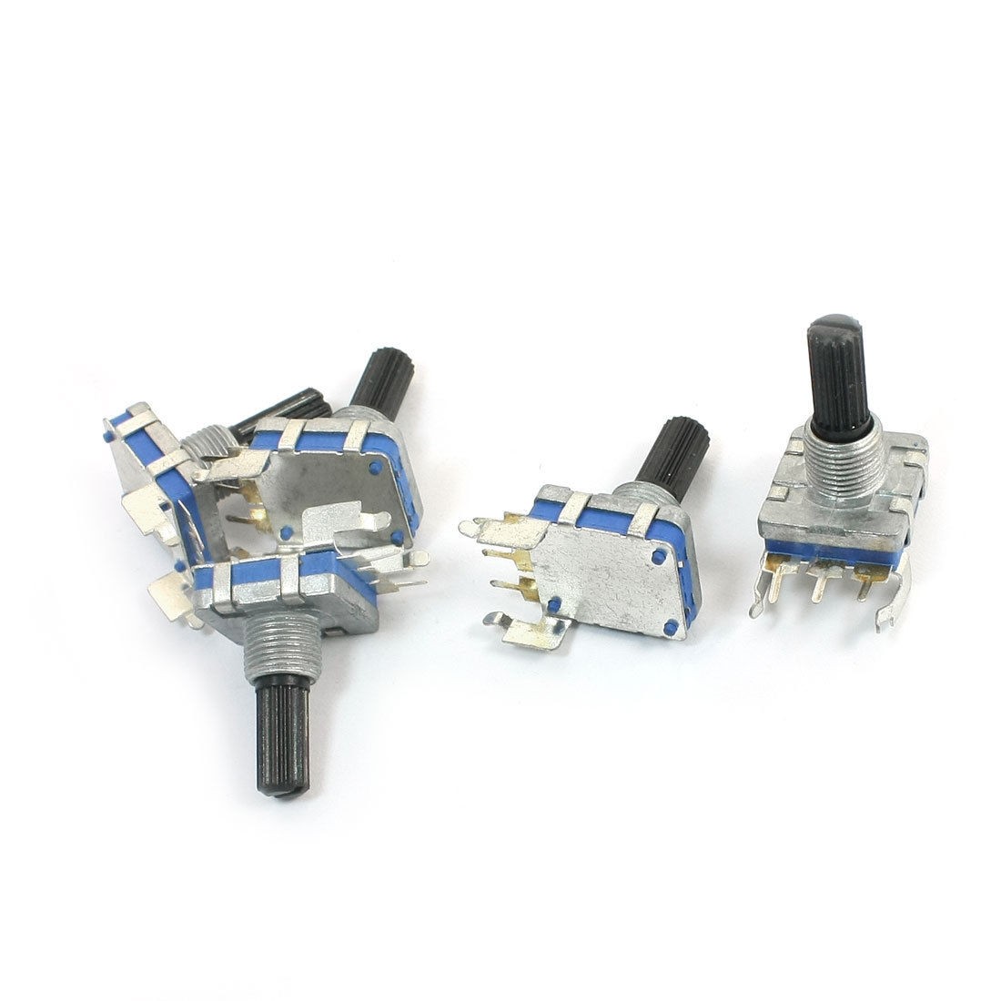 5 Pcs 6mm Dia Knurled Shaft 3-Pin 24 Detent Points Rotary Encoder