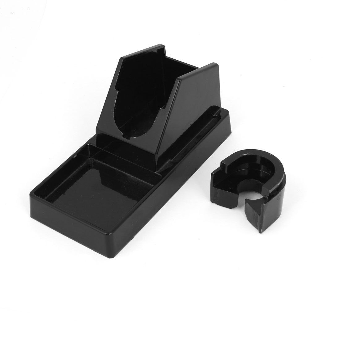 Black Metal Rectangular Base Soldering Iron Stand Support Holder 15cm Long