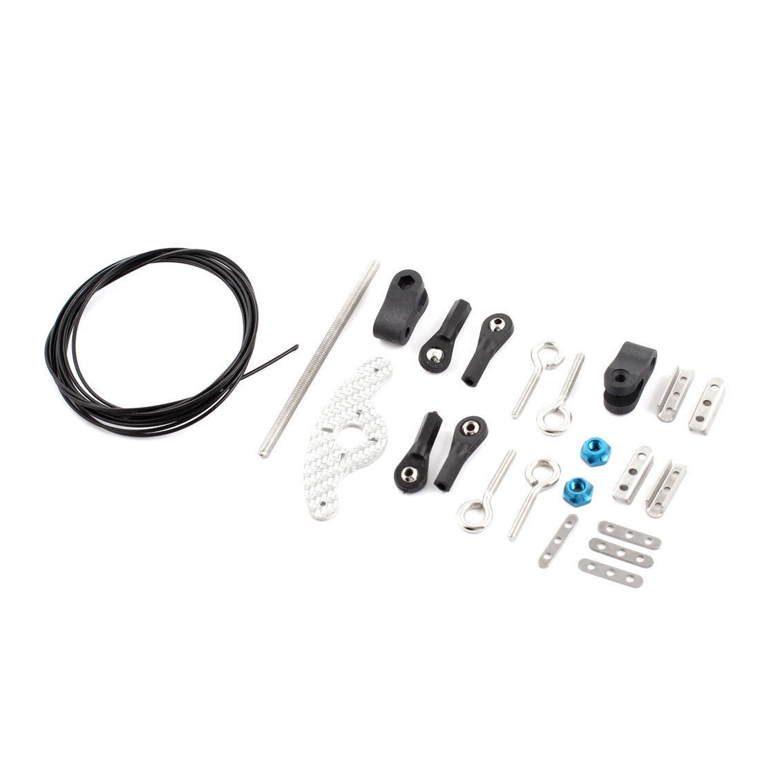 2M Lead Wire M4X80MM Linkage Rod 3mm Hole Dia Clevis Rudder Joints Set