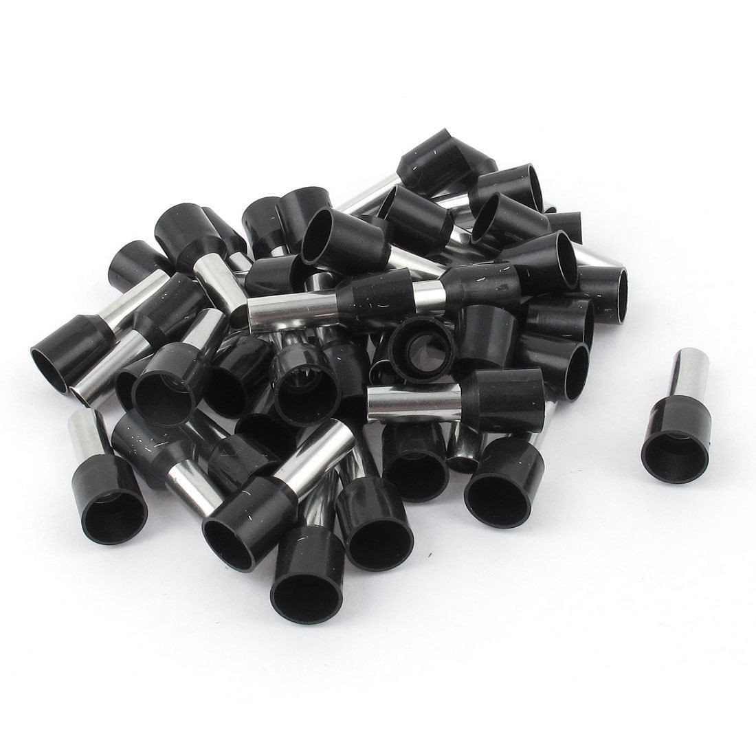 50pcs AWG18 Wire Copper Crimp Connector Insulated Ferrule Cord Terminal Black