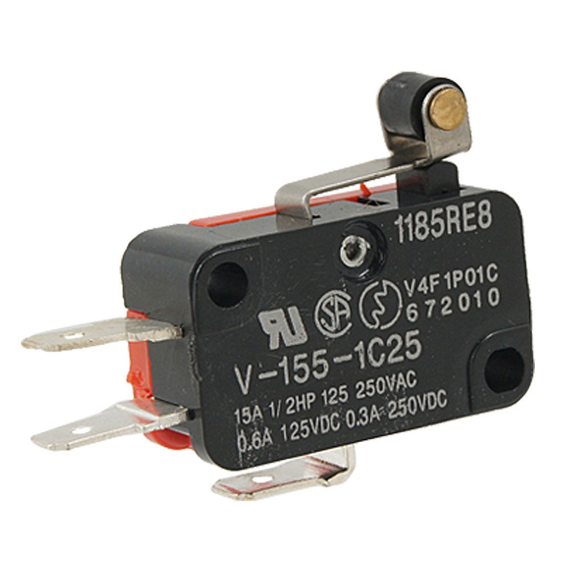 V-155-1C25 Micro Limit Switch Short Hinge Roller Lever Arm SPDT Snap Action NEW
