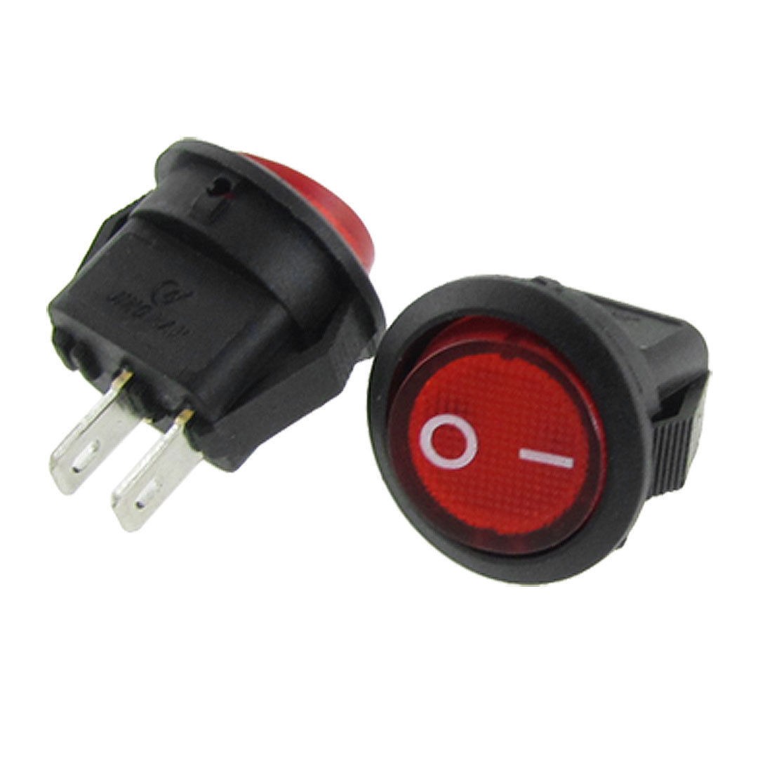 AC 3A/250V 6A/125V ON/OFF I/O SPST 2 Pin Snap in Round Boat Rocker Switch x10pcs