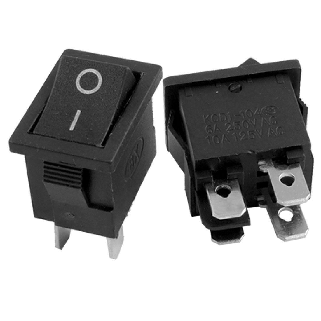 5pcs AC 6A/250V 10A/125V 4 Pin ON/OFF 2 Position DPST Snap in Boat Rocker Switch