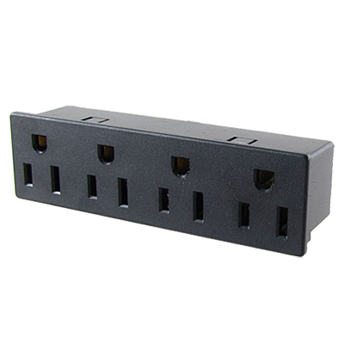 AC 125V 15A 4 Way Panle Mounting Black US Outlet Power Socket