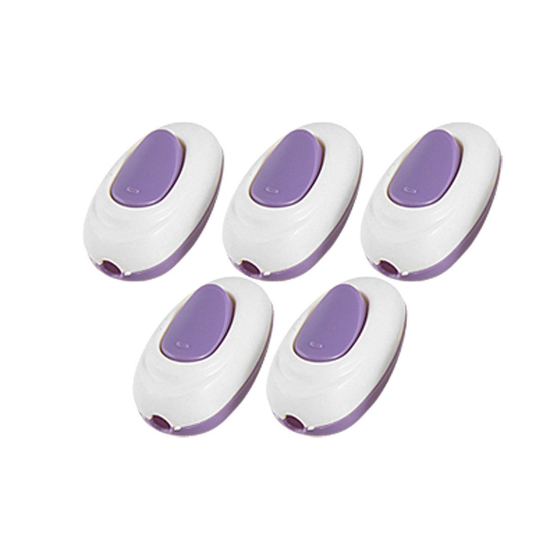 5 Pcs Plastic ON/OFF Button In Line Switch Purple White