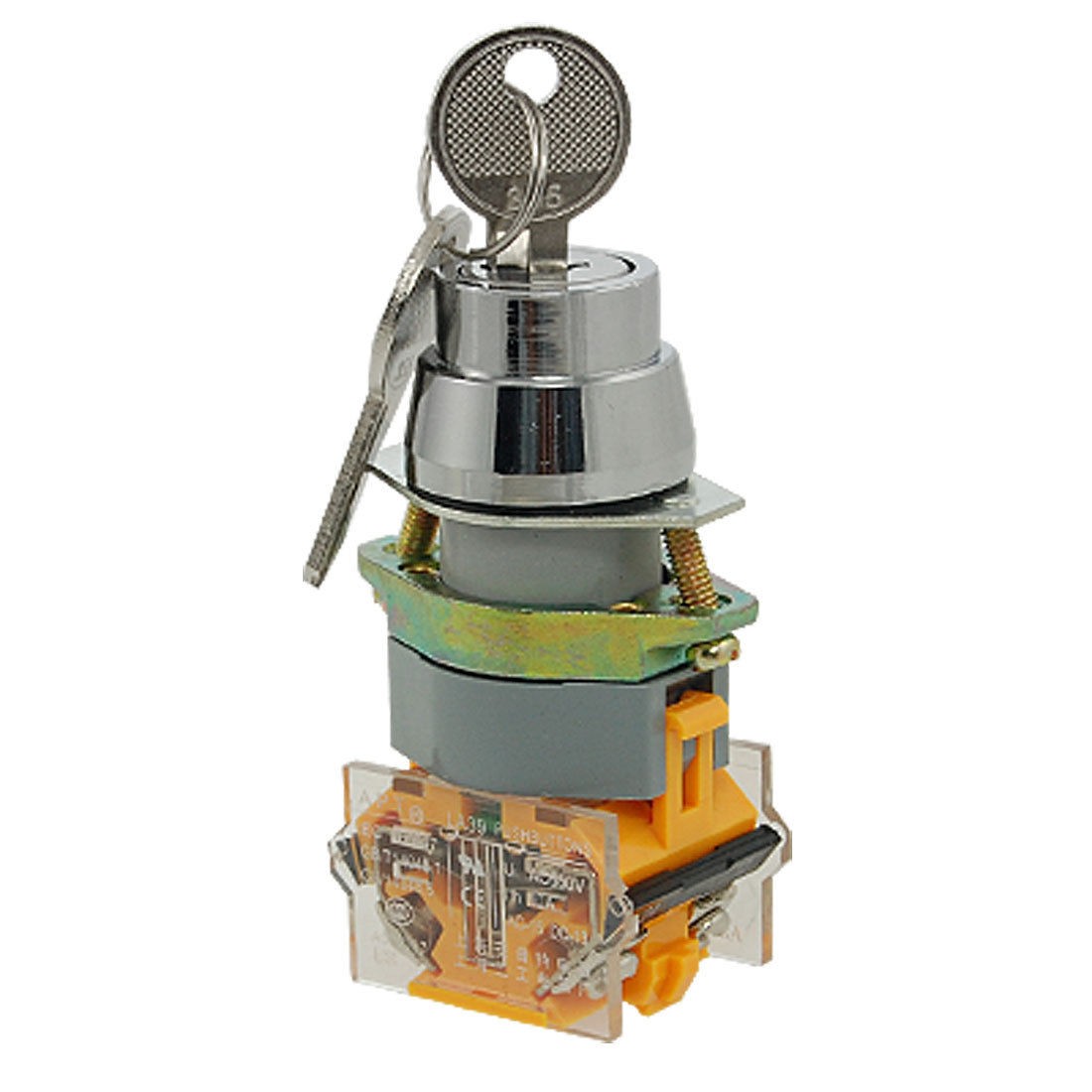 On/Off/On Three 3 Position Rotary Selector Key Lock Switch 10A 660V AC