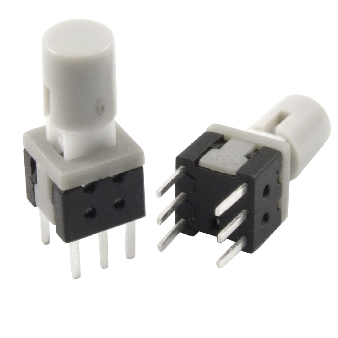 10 Pcs 5.8 x 5.8 x 13mm Round Cap Latching Tact Tactile Push Button Switch