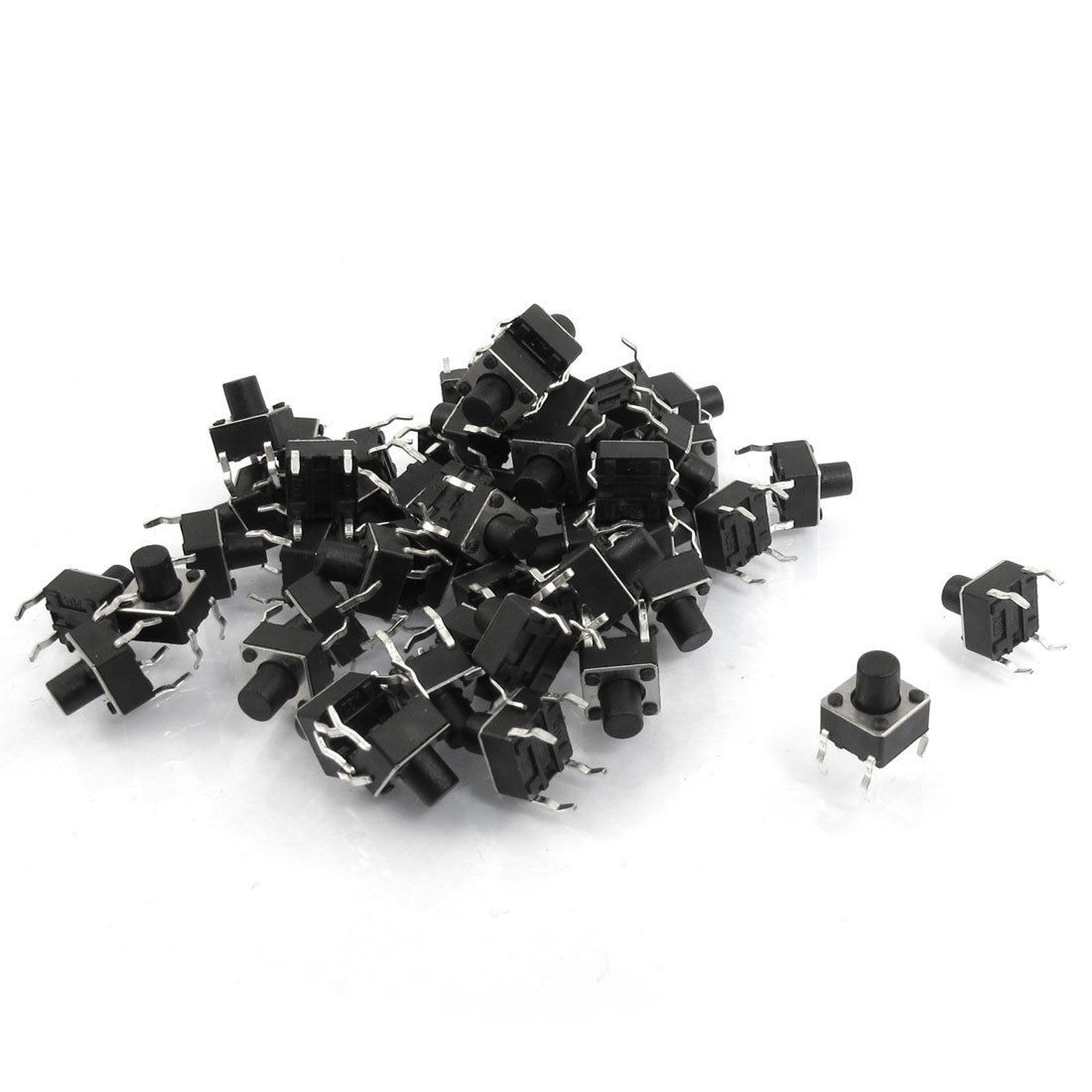 50 Pcs 6x6x7mm 4-Pin DIP Through Hole Momentary Tactile Push Button Switch