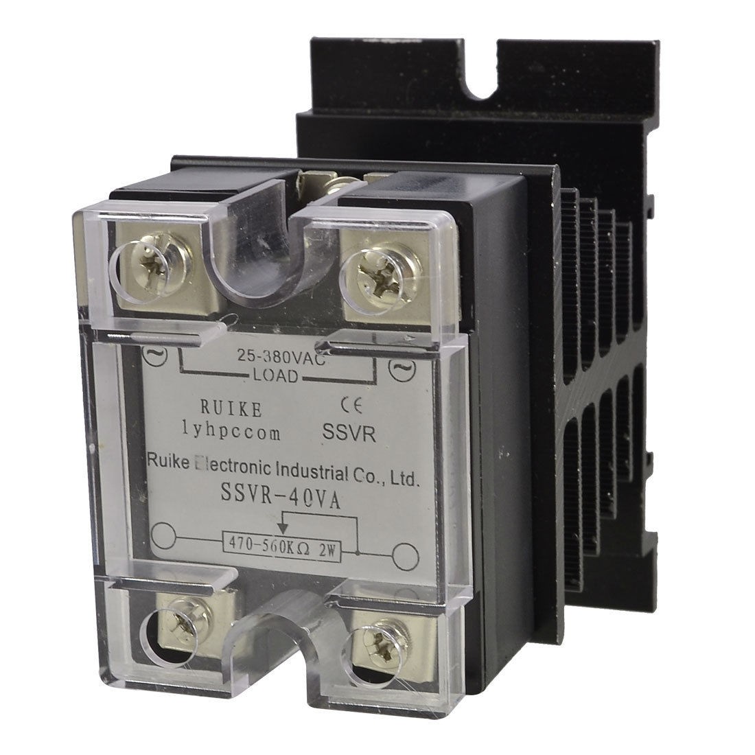 AC 25-380V Solid State Relay Voltage Resistance Regulator 40A + Black Heat Sink